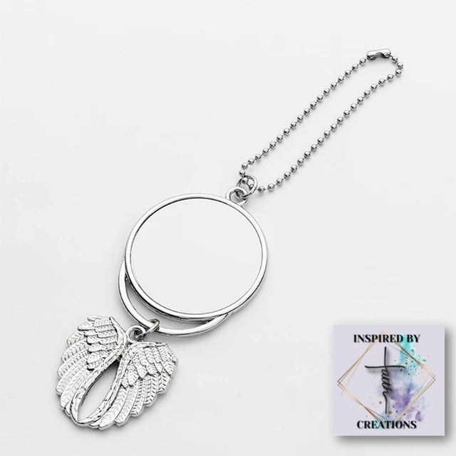 Double-sided Angel Wings Photo Car Charm